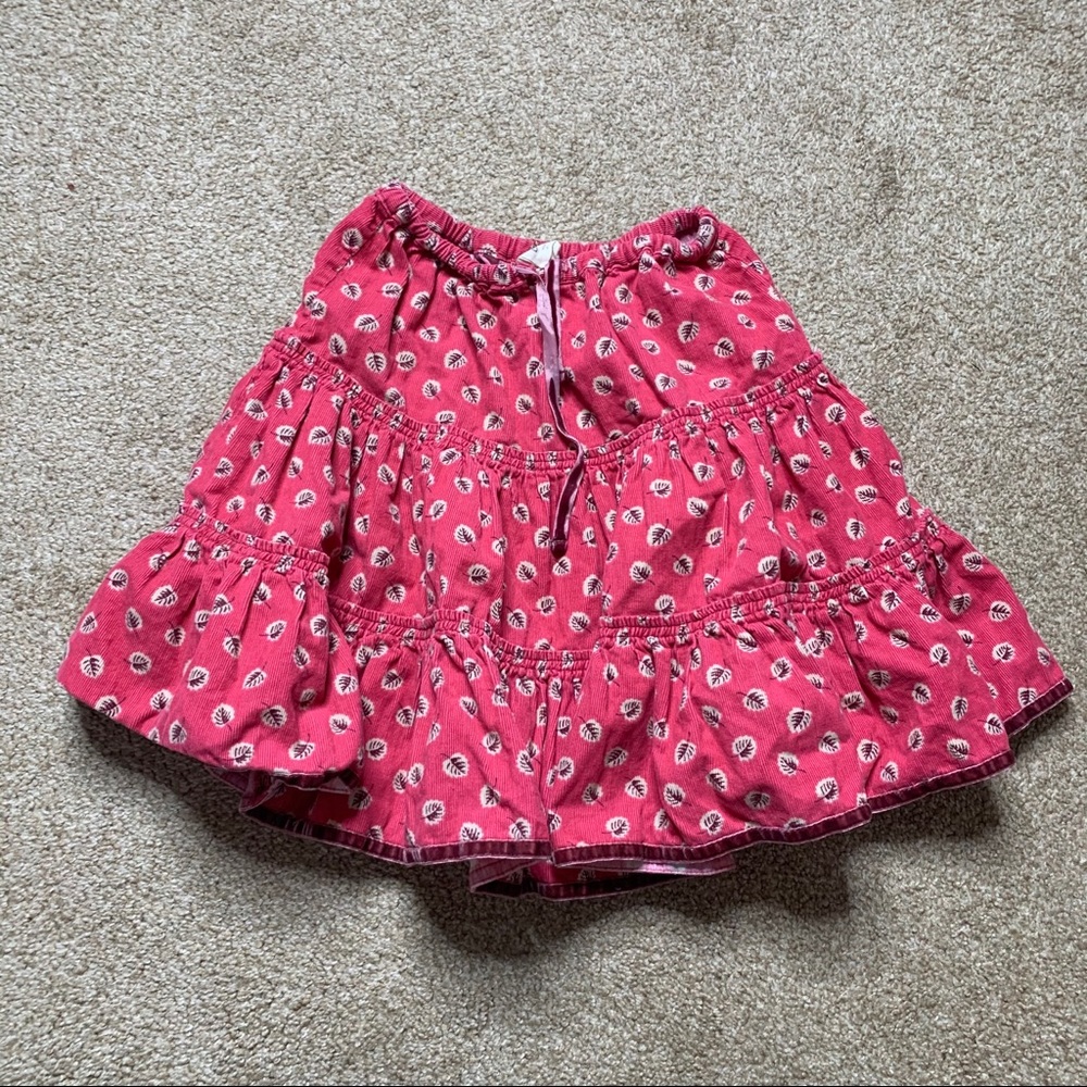 Mini Boden Pink Leaf Corduroy Skirts